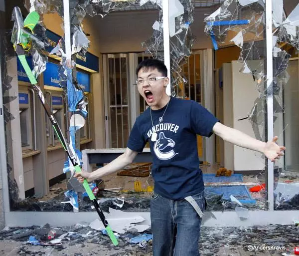 angry vancouver fan angry asian rioter meme image