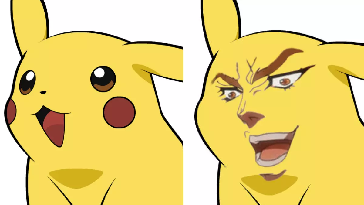 give pikachu a face meme image