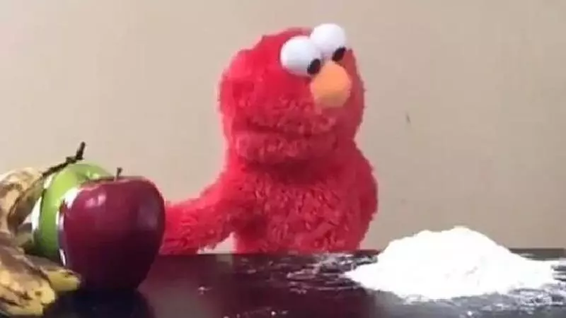 elmo choosing cocaine meme image