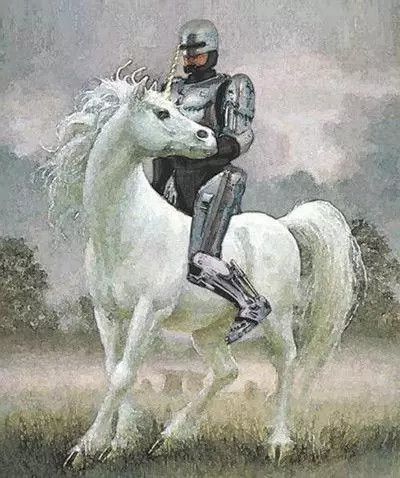 robocop on a unicorn