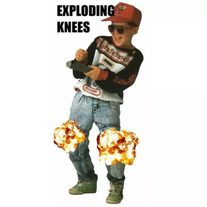 exploding knees meme image