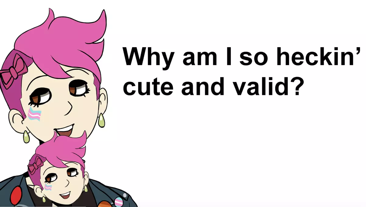 pink haired enbie meme image