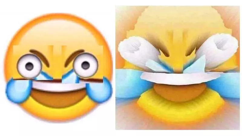 open eye crying laughing emoji meme image